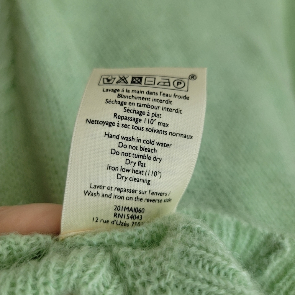 Sezane Alberto Jumper in Pastel Green size S - Picture 6 of 7
